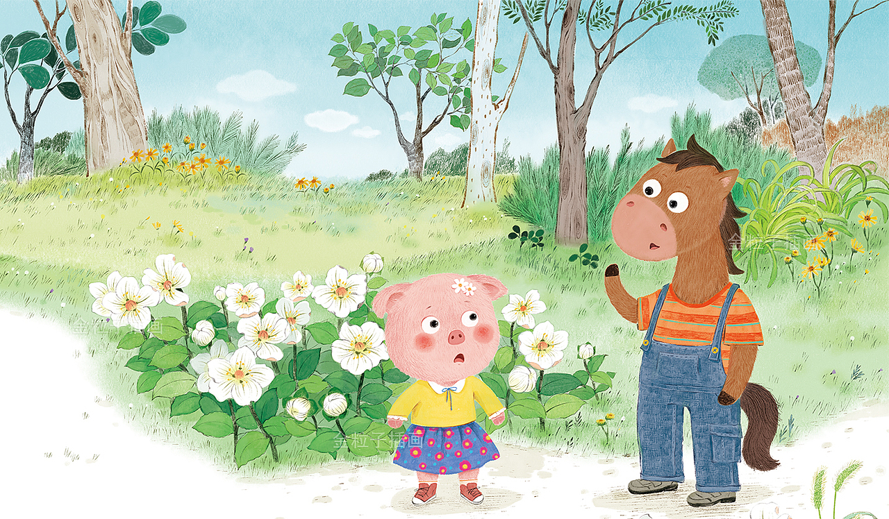 《一起去放风筝》绘本插图