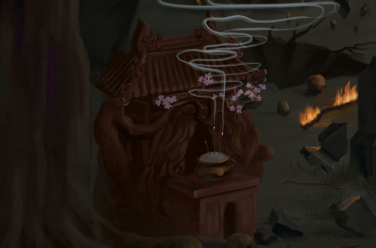 黑神话同人插画，无论好与坏，都算苦修。（图ZMzg5NzgyMDk2） - 艺术插画 - 站酷设计师李小桐原创素材 - 站酷ZCOOL