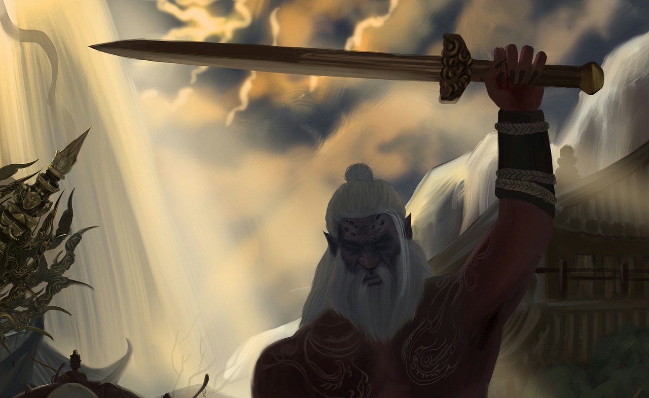 黑神话同人插画，无论好与坏，都算苦修。（图ZMzg5NzgyMTE2） - 艺术插画 - 站酷设计师李小桐原创素材 - 站酷ZCOOL