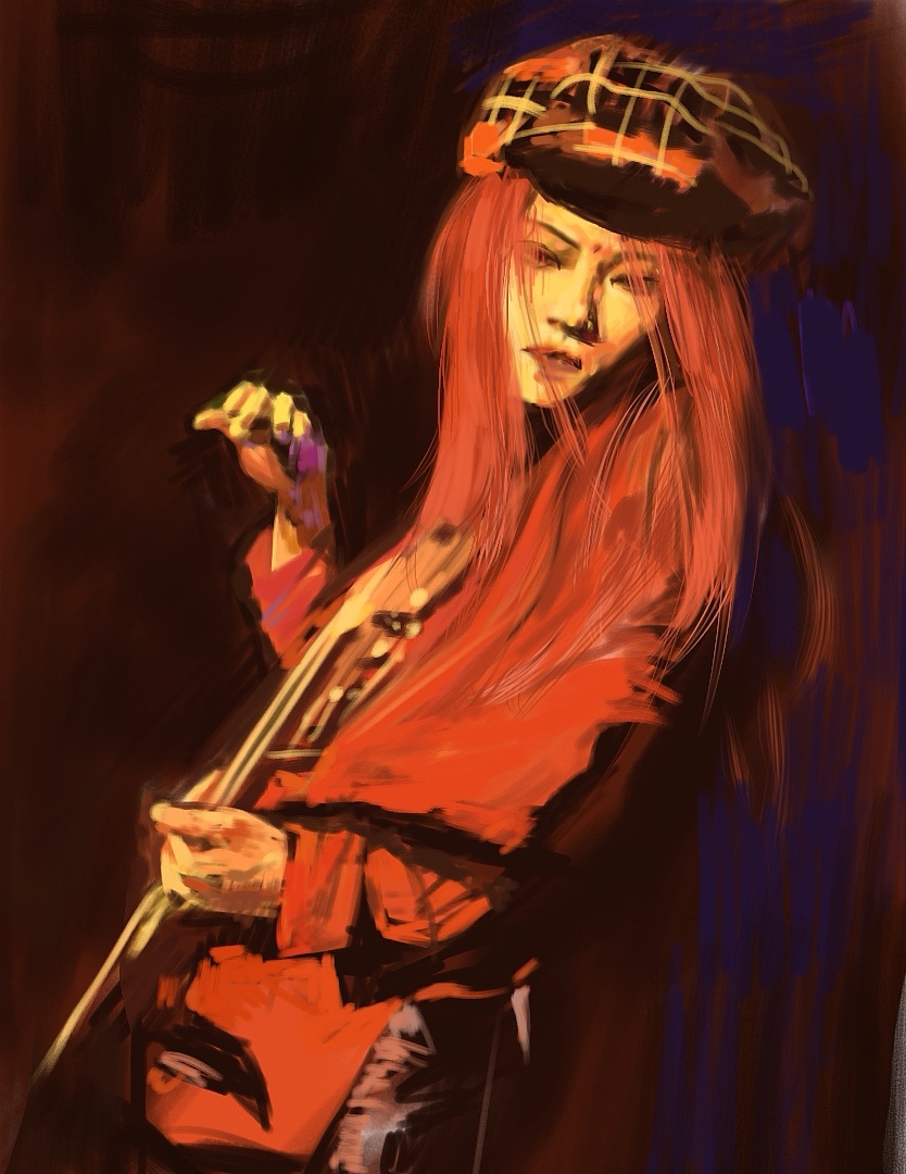 板绘厚涂不同颜色的美女姐姐