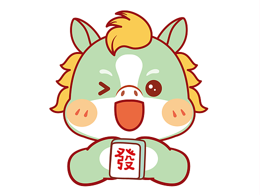 可爱的小马驹IP卡通形象插画图片设计