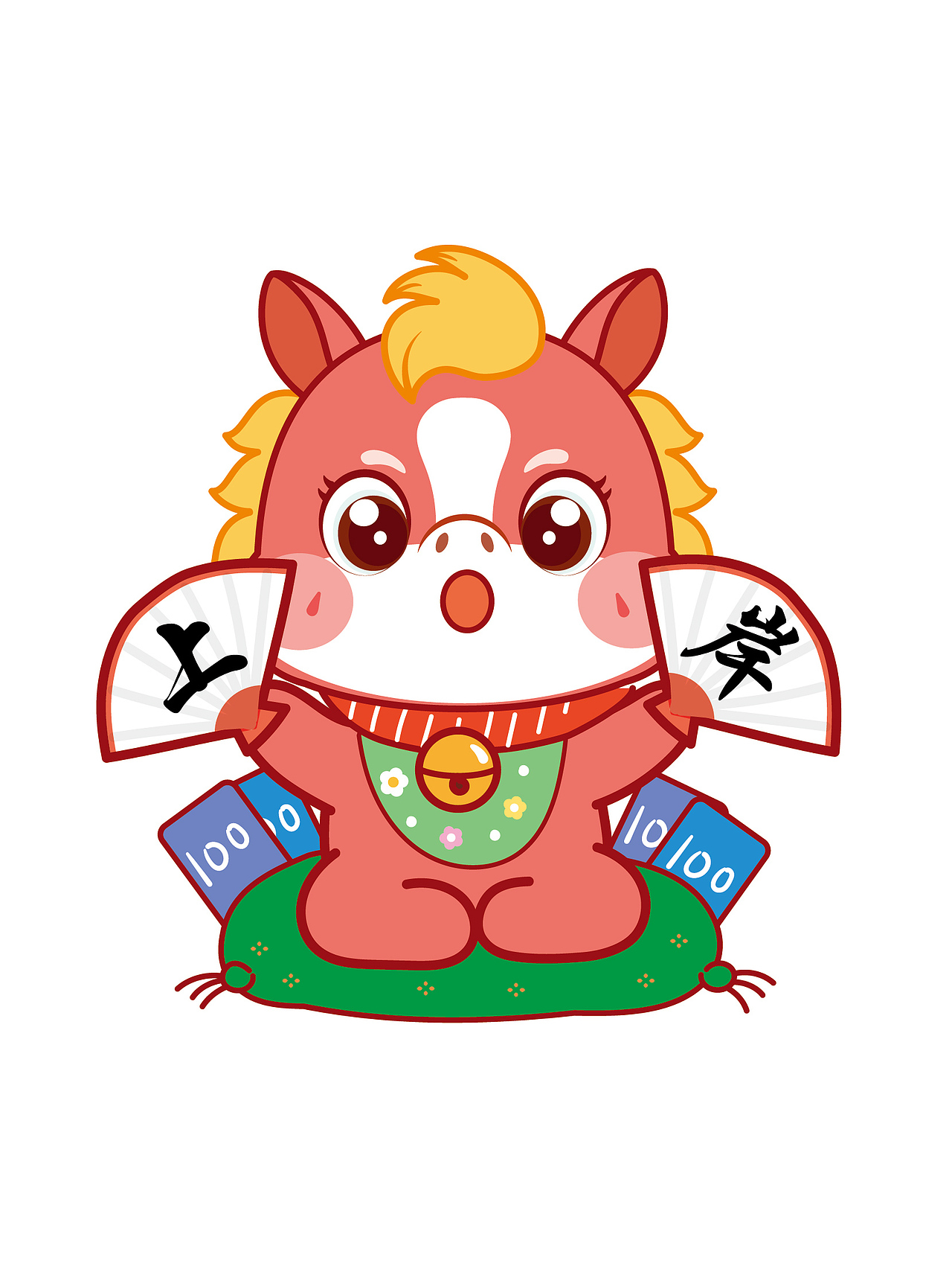 马卡通可爱插画新年喜庆插画图片设计表情包