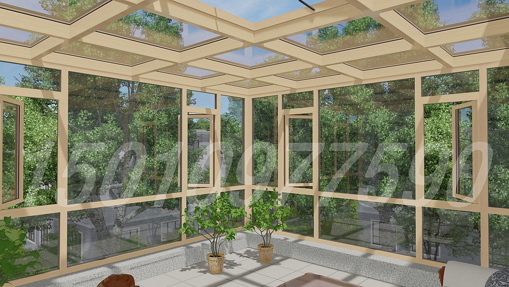 铝木阳光房封露台设计效果图