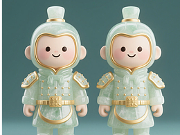 不同材质的兵马俑