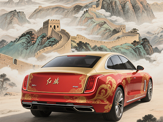 《设计体现“中国风”的红旗汽车》