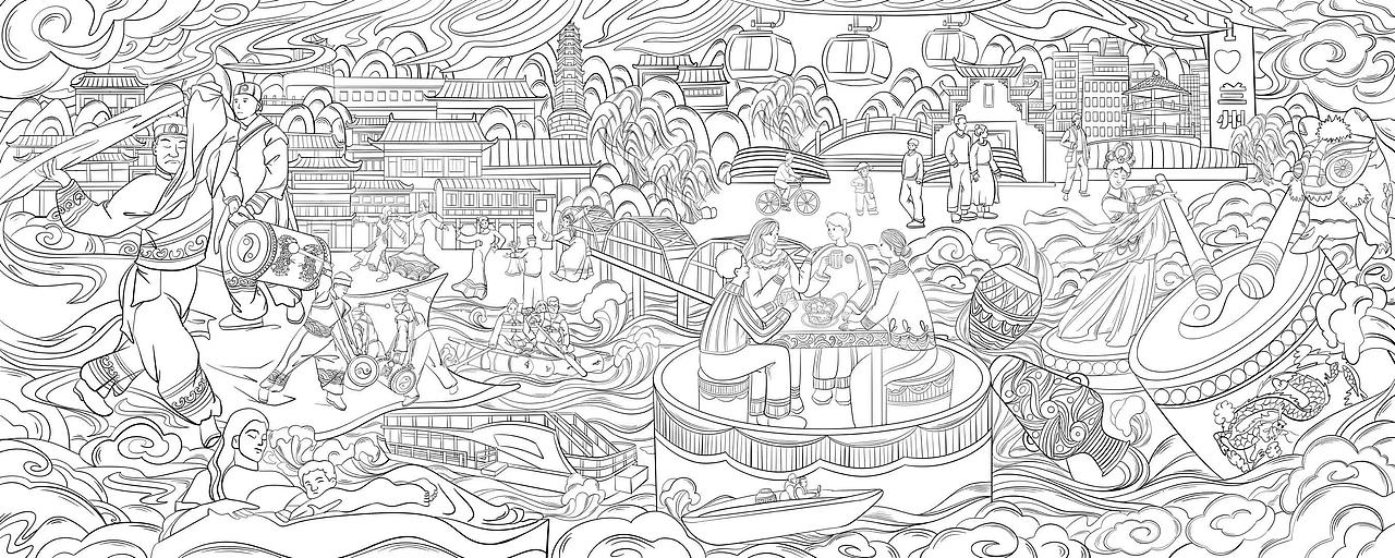 长卷插画设计（图ZMzg5ODU2ODI4） - 新锐潮流插画 - 站酷设计师插画师左左原创素材 - 站酷ZCOOL