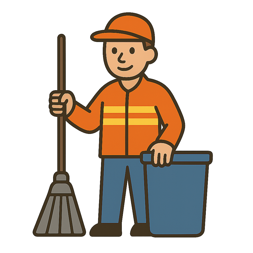 清洁工 插画 海报插画 扁平风