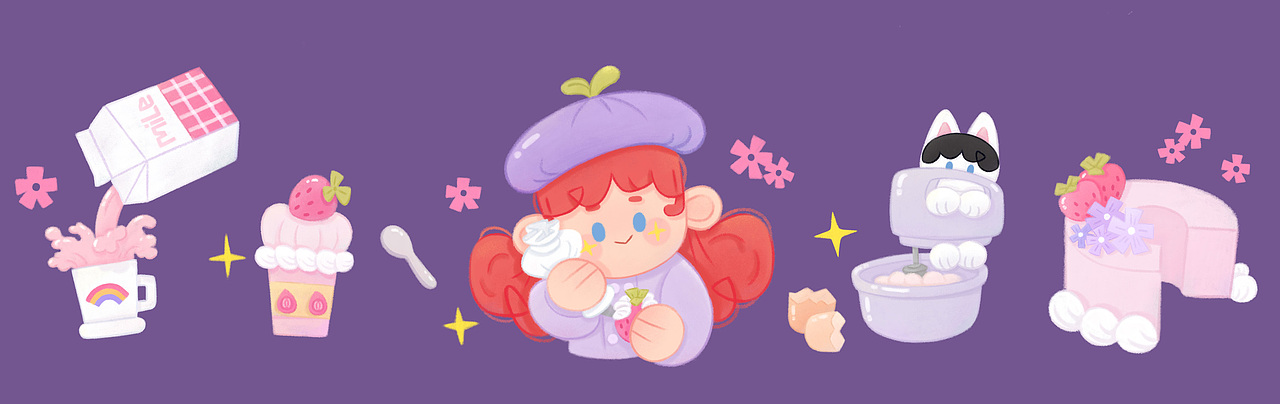 涂鸦笔——小卷的草莓味甜品