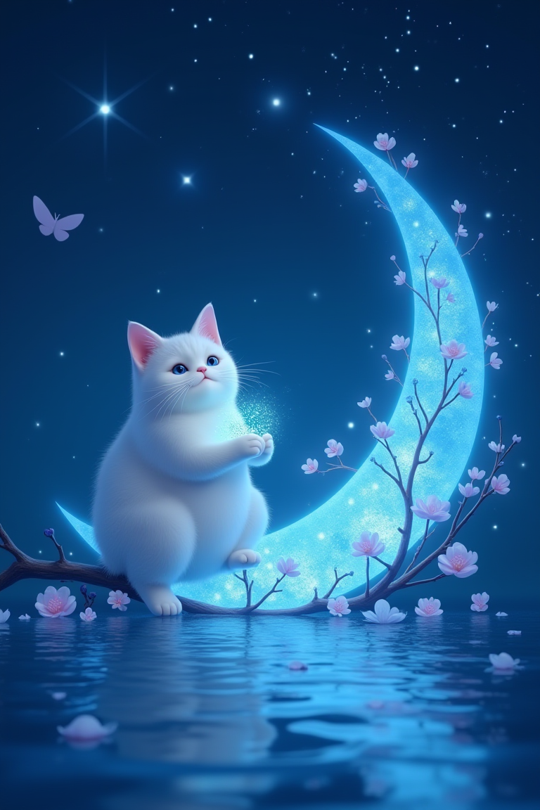 AIGC 超现实童谣: 编织桂花树影与肥猫抱月的倒影奇幻方程