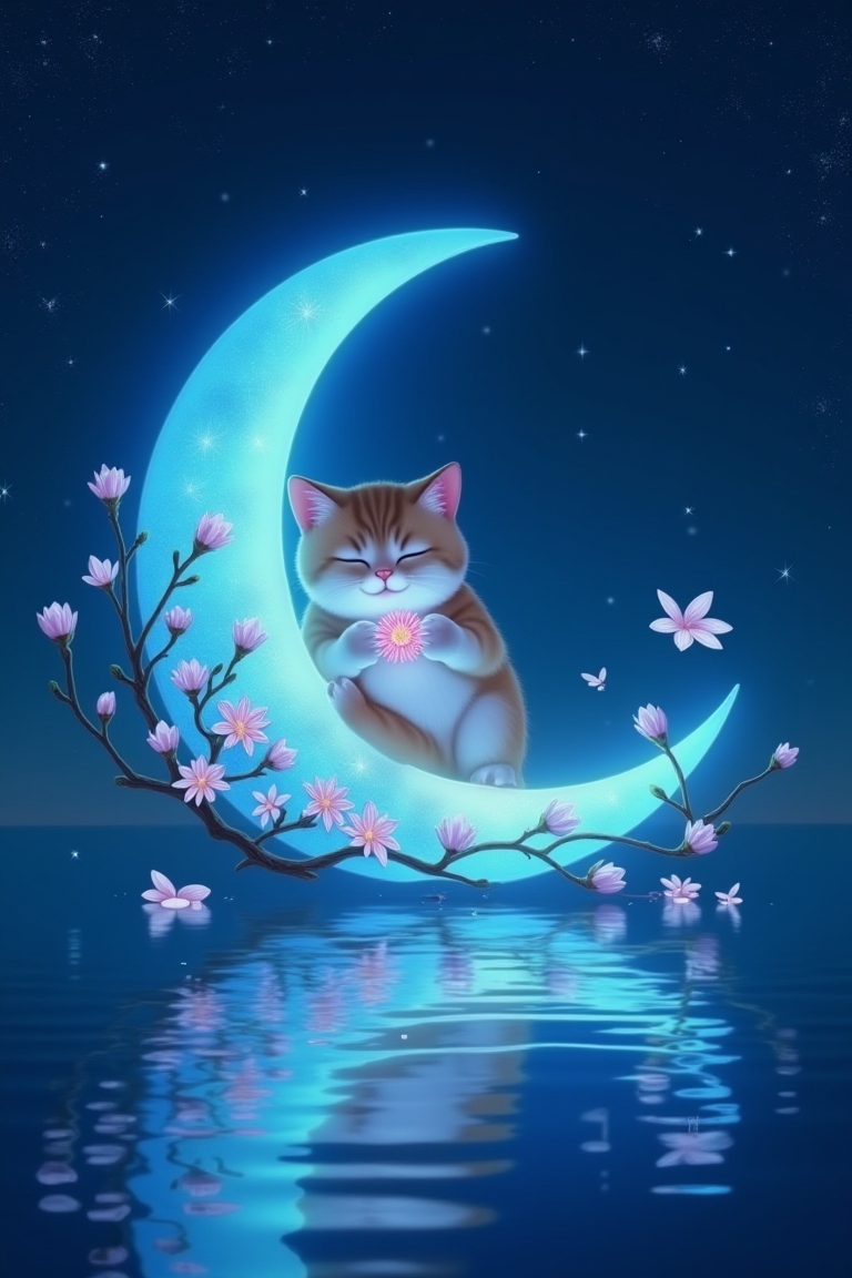 AIGC 超现实童谣: 编织桂花树影与肥猫抱月的倒影奇幻方程