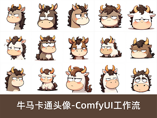 牛马卡通头像-ComfyUI工作流