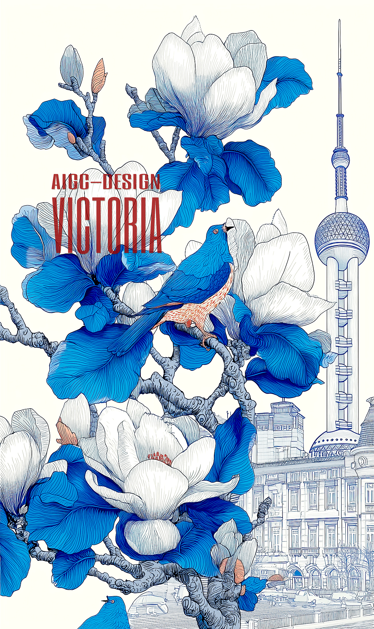 AIGC-《上海|玉兰花》（图ZMzg5OTA1NjM2） - AI作品 - 站酷设计师AIGCVictoria原创素材 - 站酷ZCOOL