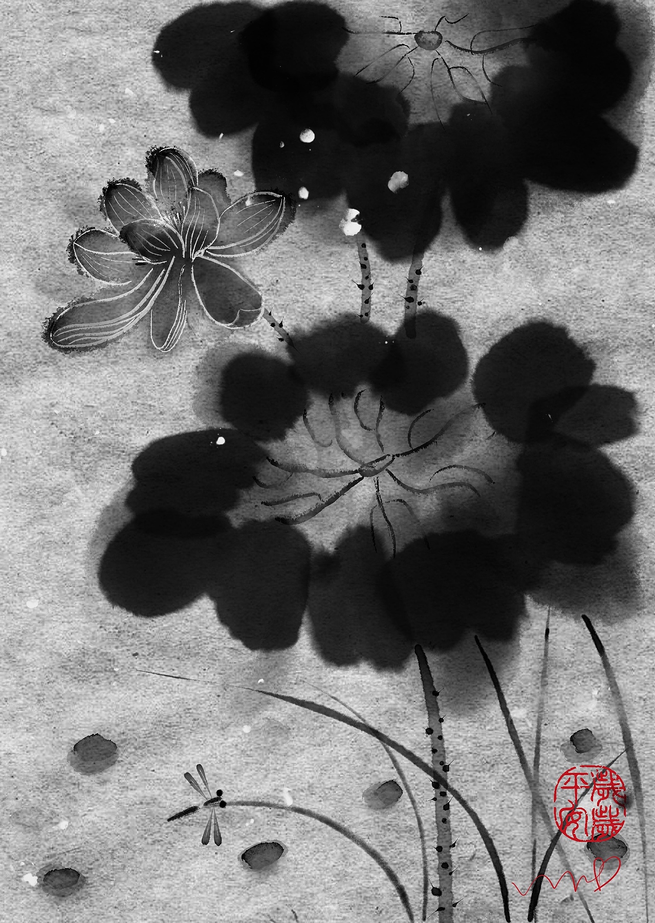 荷（图ZMzg5OTA4OTQ0） - 商业插画 - 站酷设计师薯条酱子原创素材 - 站酷ZCOOL