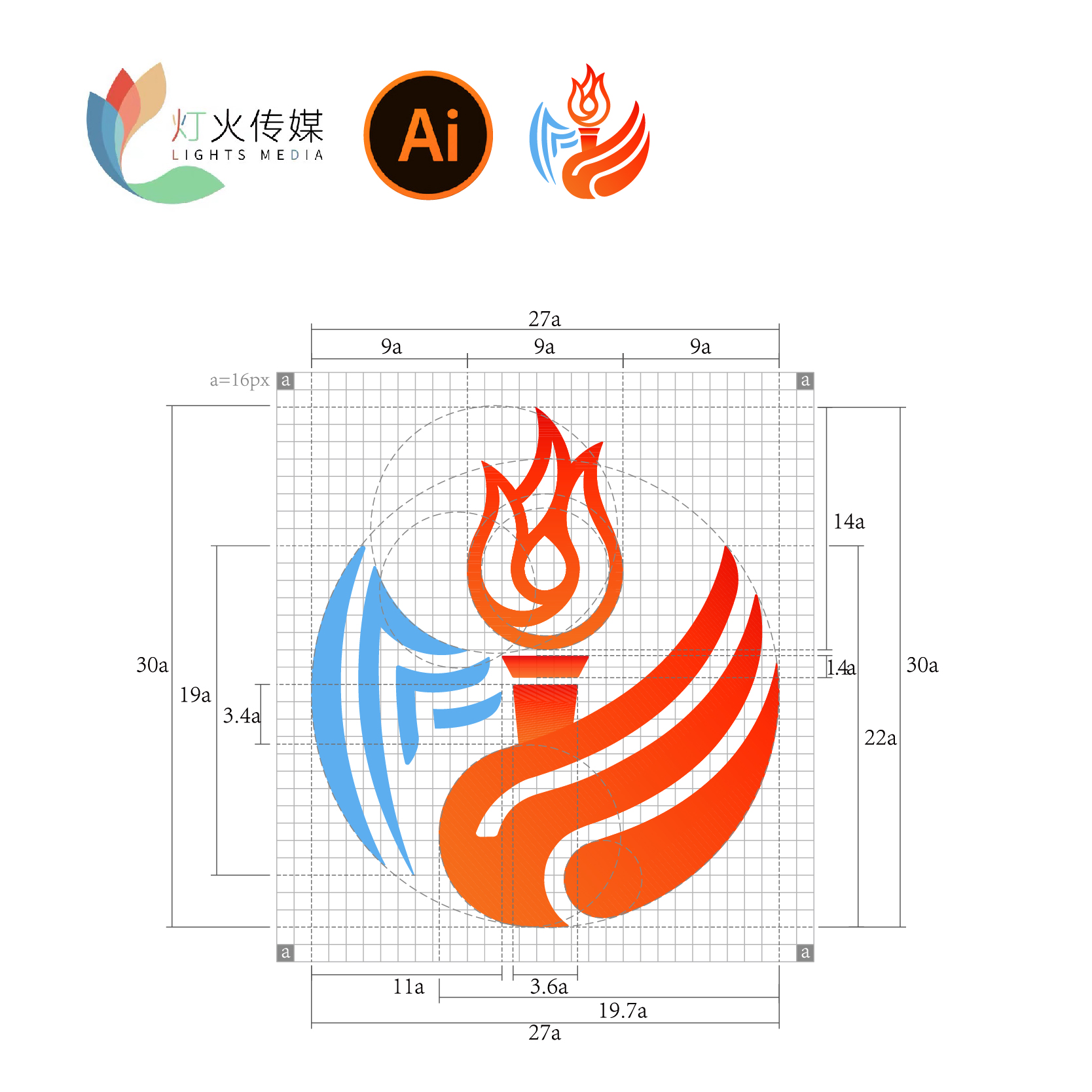 logo标准化制图参考|制图设计|方格制图规范_灯火传媒设计-站酷ZCOOL