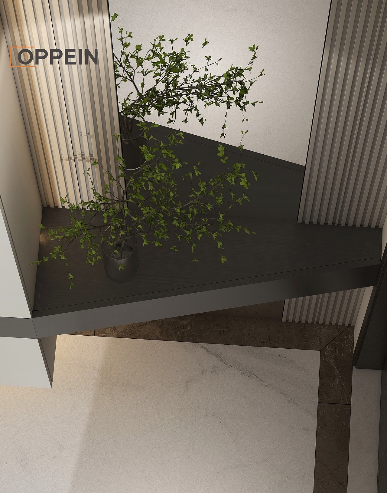 深浅衔接部分做斜角柜