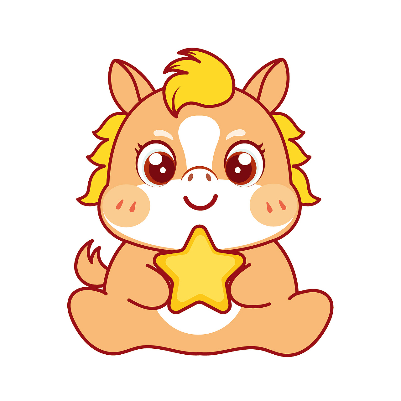 卡通可爱小马IP插画设计图片可爱形象（图ZMzg5OTMwODI0） - 电商 - 站酷设计师阿茹生肖IP原创素材 - 站酷ZCOOL