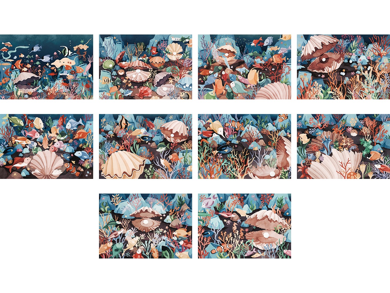 Poetry Story: Pearl Sea（图ZMzg5OTQwMDQw） - 绘本 - 站酷设计师YihYih原创素材 - 站酷ZCOOL