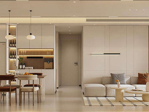 奶油风家装效果表现