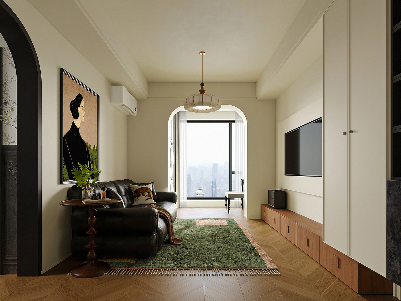 轻法式客厅渲染