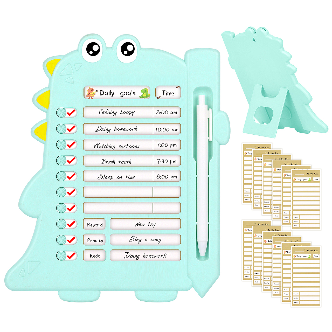 亚马逊主图设计-绿色恐龙儿童备忘录产品