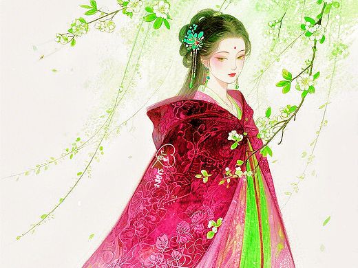 天青垂水，素色溶漾都净。柳径无人，堕絮飞无影。 