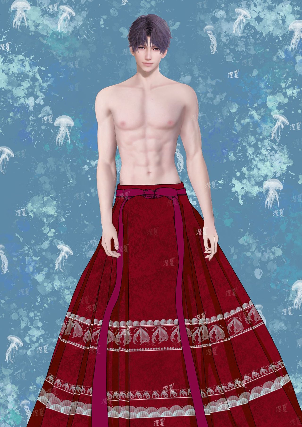 国风婚服马面裙，服设