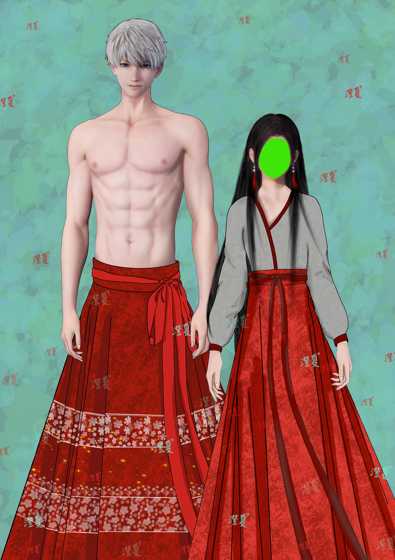 国风婚服马面裙,服设