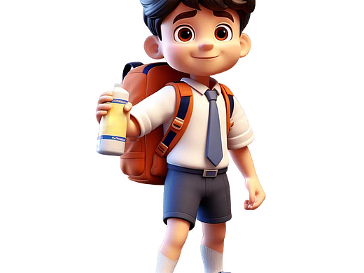 书包小男孩角色建模渲染