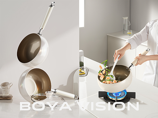 电商厨具摄影 ｜优洽 内外釉面大肚锅  X BOYA