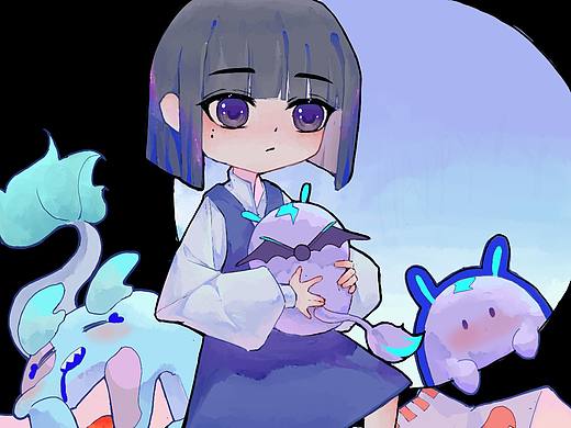 我的孩子遛一遛?。▊€(gè)人主頁-ZNzE4NTU1NDQ=） - 藝術(shù)插畫 - 站酷設(shè)計(jì)師雪仔仔噠原創(chuàng)素材 - 站酷ZCOOL