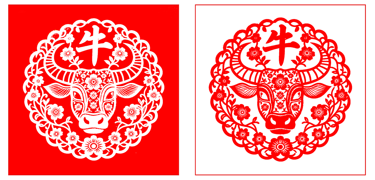 十二生肖剪影 AI人工智能生成 传统红色剪纸风格