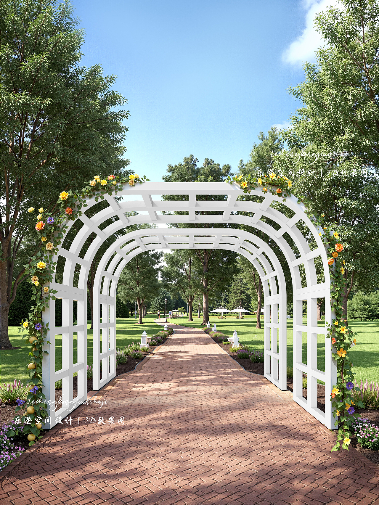 拱门花架渲染案例