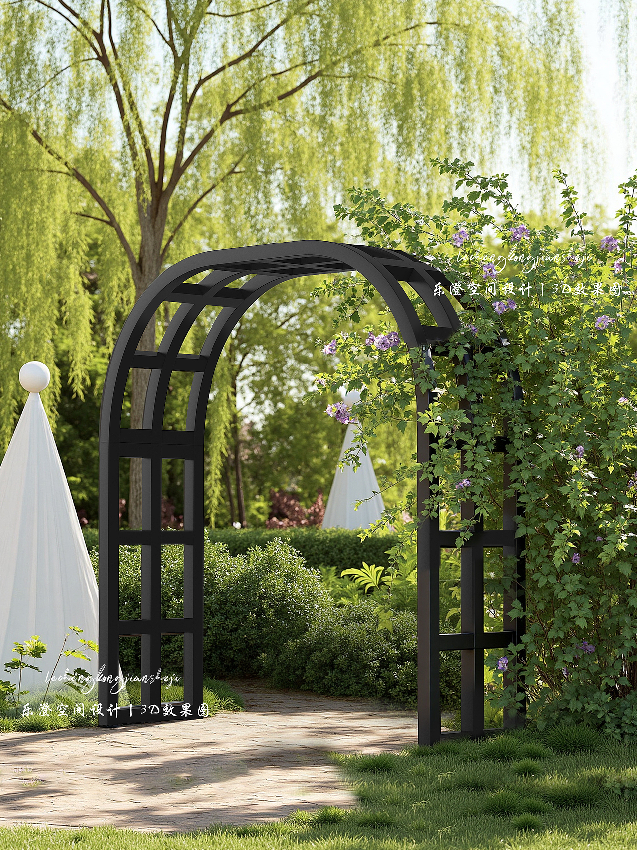 拱门花架渲染案例