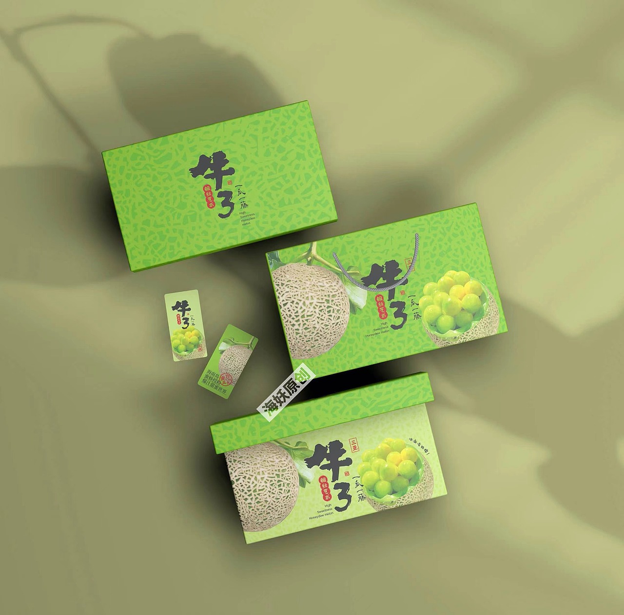 {原创}网纹瓜礼盒超写实风格包装设计