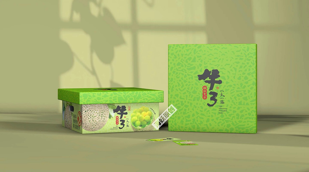 {原创}网纹瓜礼盒超写实风格包装设计