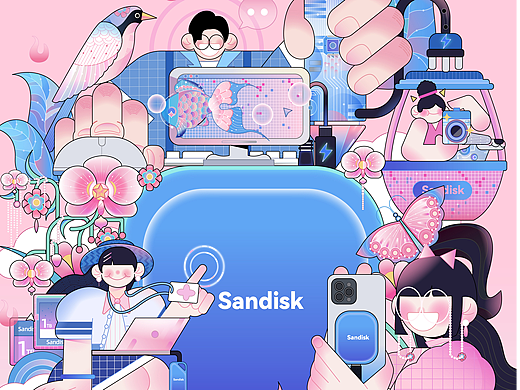闪迪创作者系列海报｜把春天存进硬盘，让创意野蛮生长
