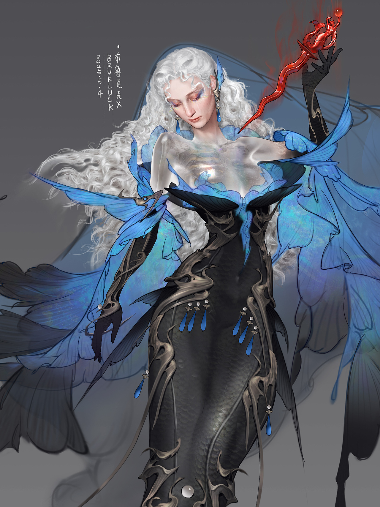 鲛人新娘取珠（图ZMzkwMTEyNzg0） - 游戏原画 - 站酷设计师布鲁克克X原创素材 - 站酷ZCOOL