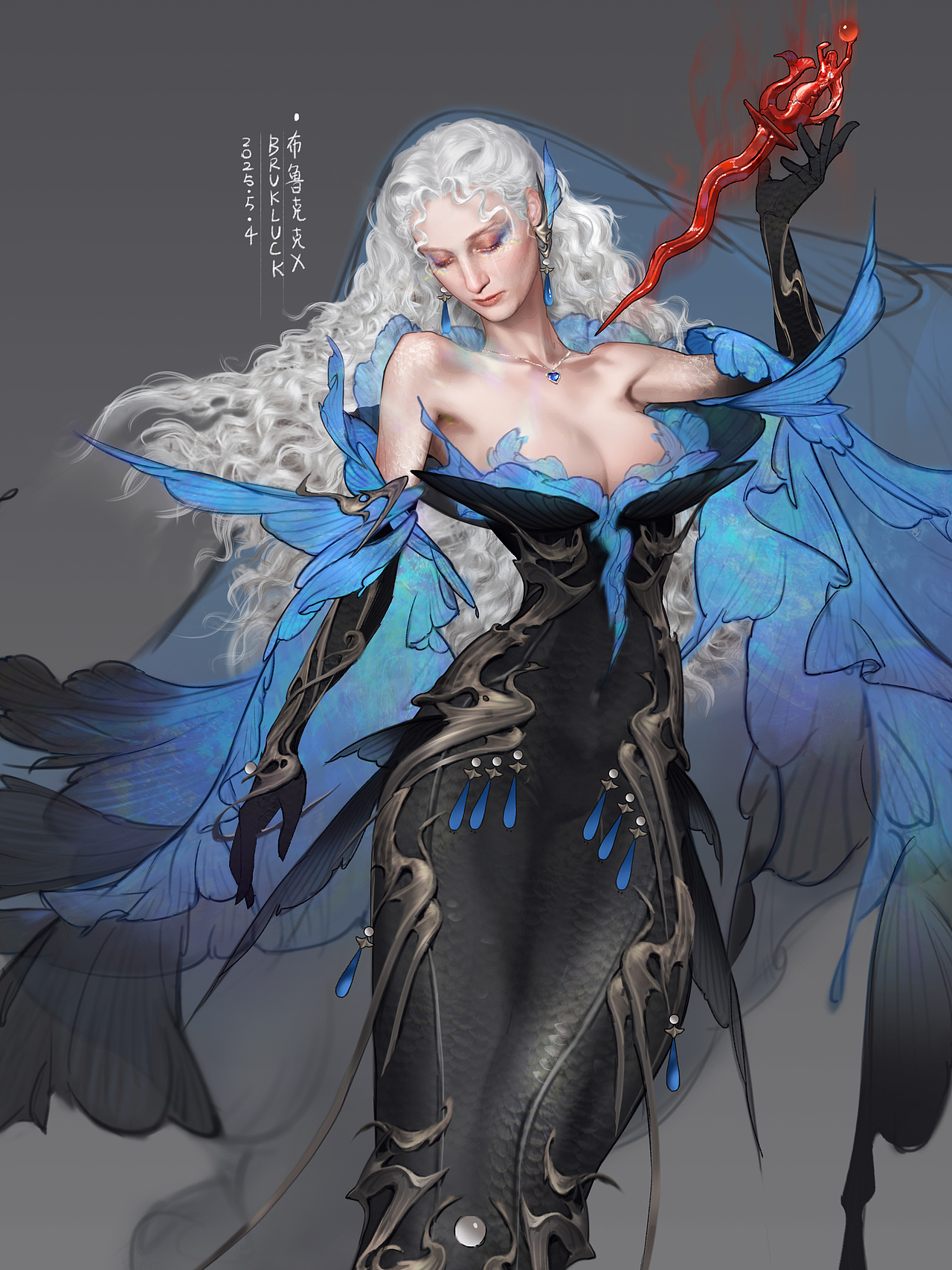 鲛人新娘取珠（图ZMzkwMTEyNzgw） - 游戏原画 - 站酷设计师布鲁克克X原创素材 - 站酷ZCOOL