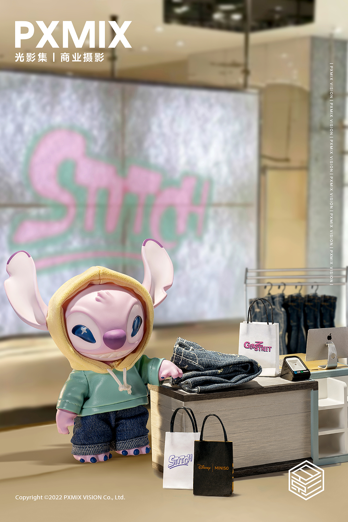 潮玩摄影丨名创优品史迪奇GenZ街头系列 x 光影集PXMIX（图ZMzkwMTEzNTEy） - 产品摄影 - 站酷设计师光影集原创素材 - 站酷ZCOOL