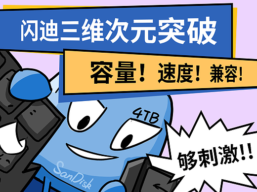 「闪迪三维次元突破——容量、速度、兼容！」