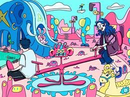 異世界的公園??（簡(jiǎn)稱異界園）插畫