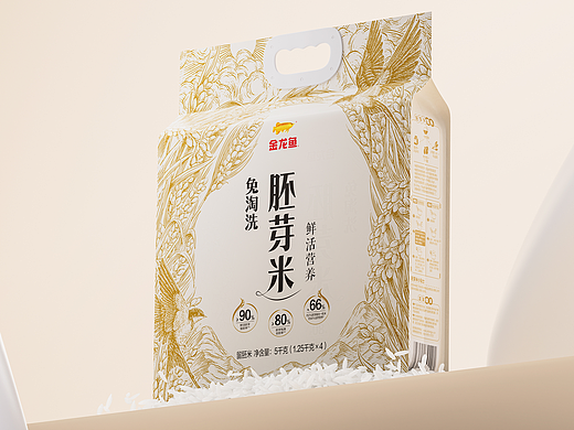 山姆金龙鱼免淘洗胚芽米包装设计