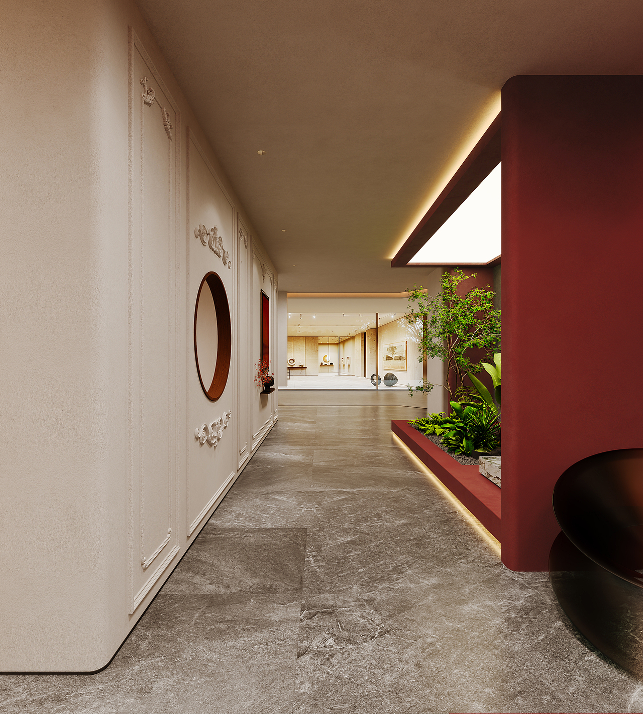 现代艺术涂料展厅、上海卡乐意艺术漆展厅