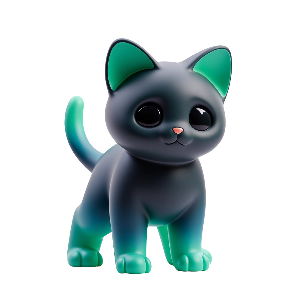 蓝绿小猫（图ZMzkwMTcxMDI0） - AI作品 - 站酷设计师发狂小狗原创素材 - 站酷ZCOOL