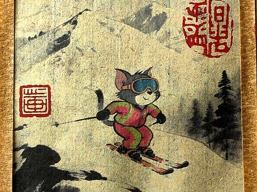 水墨工笔纸本国画人物汤姆