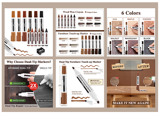 亚马逊主副图设计A+/修复蜡笔