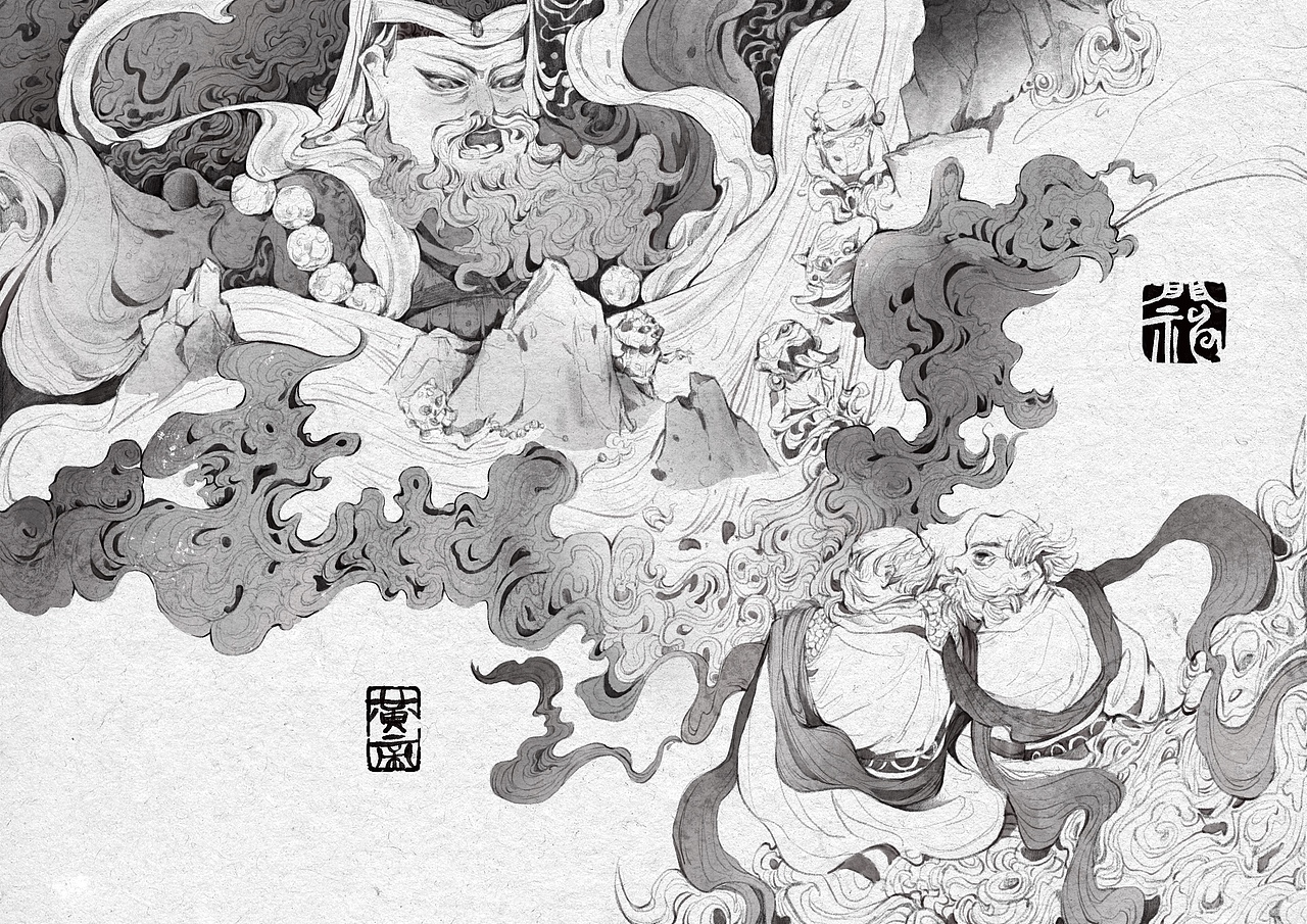 门神（图ZMzkwMjA5OTMy） - 艺术插画 - 站酷设计师酉时鱼鱼原创素材 - 站酷ZCOOL