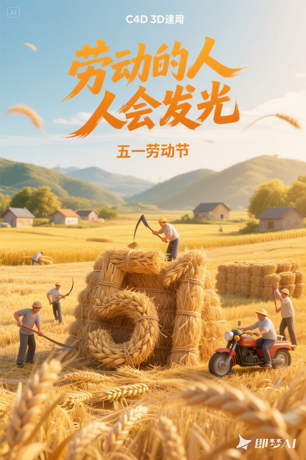 AIGC~五一劳动节海报