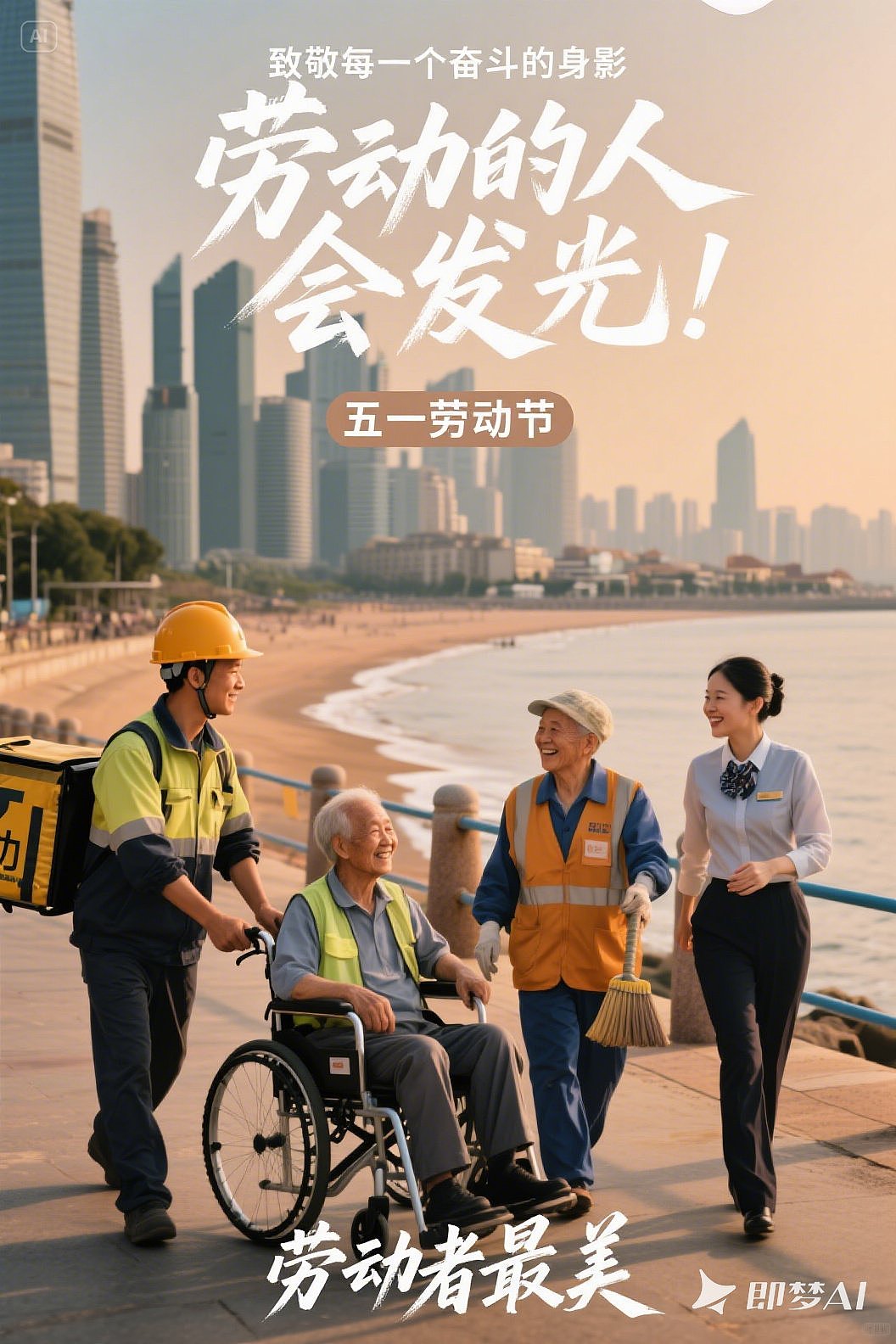 AIGC~五一劳动节海报