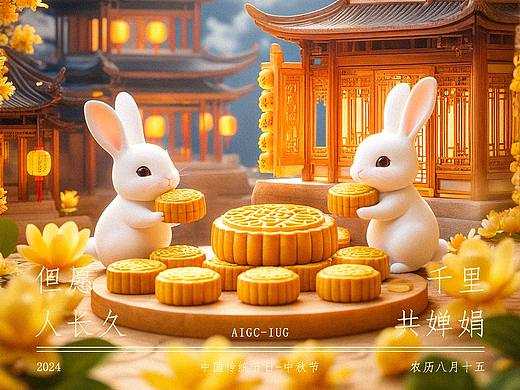 AIGC~中秋节海报设计